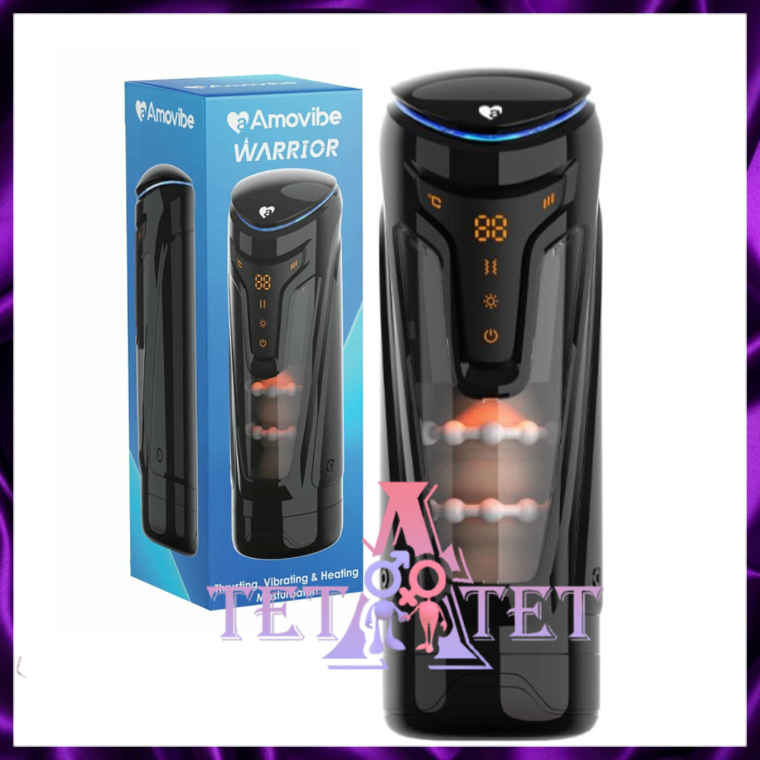 Инновационный мастурбатор Warrior с пенетрацией и массажем бусинами AMOVIBE